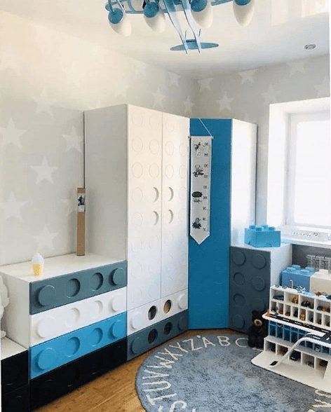 Шкаф детский однодверный "Леголенд" МАНДАРИН ЛЕГОЛЕНД 178727 Белый;голубой Santreyd  - Вид №7