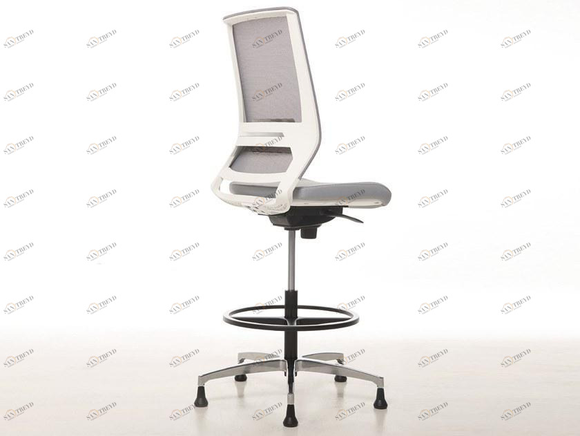 Linea Fabbrica 5-спицевый офисный табурет с подставкой для ног Logica white sun-id-1414209