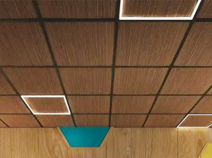 Звукопоглощающие панели из каменной ваты для подвесного потолка под дерево