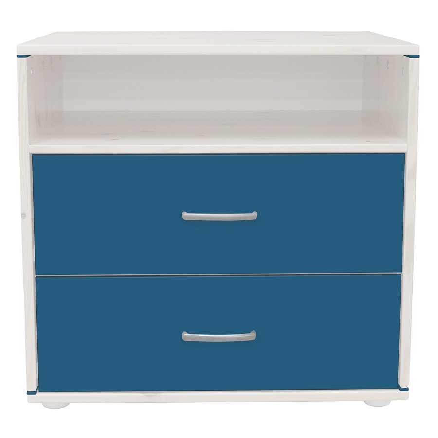 Комод Flexa Classiс storage с 2 выдвижными ящиками и 1 полкой, белый/искусственно состаренный/голубо 812431446 - Вид №1