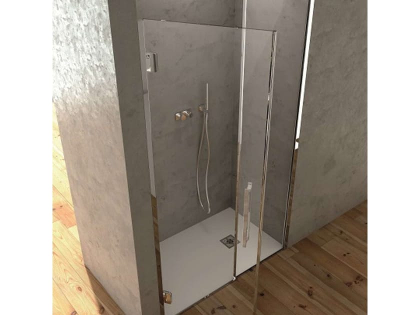 Стальная и стеклянная нишевая душевая кабина с распашной дверью CSA Box Doccia SONIA ARCH-00131266