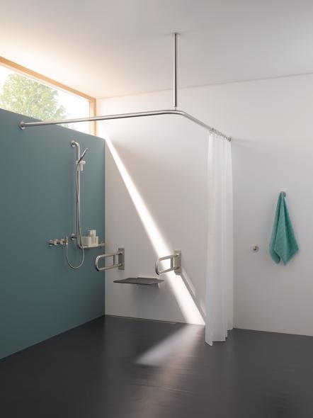 805.33.210L Угловая ручка с держателем для душа, левостороннее исполнение HEWI Greifen  - Вид №3