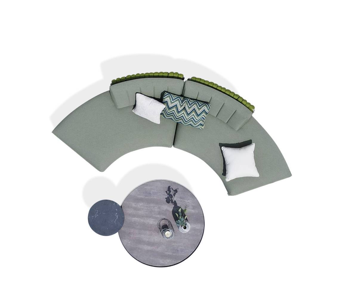 Тканевый изогнутый модульный садовый диван MAMAGREEN Munia ARCH-00038936 - Вид №4