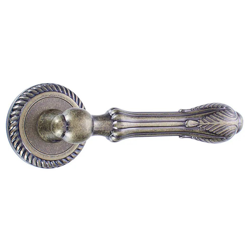 Ручки дверные на розетке Puerto AL 512-17, алюминий, цвет античная/матовая бронза STLM-2022693