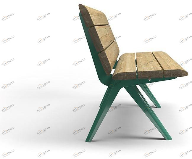 VESTRE Скамья из стали и дерева со спинкой Nunu sun-id-1460879