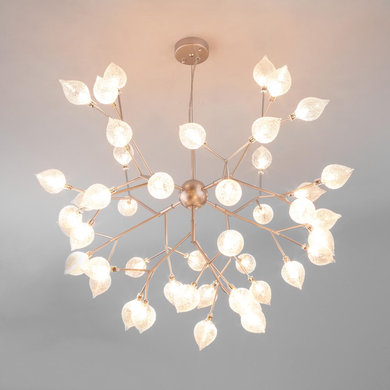 Люстра подвесная белая Bogates Boccio 547 BOGATES ДИЗАЙНЕРСКИЕ, BOCCIO 00-3834043 Белый;прозрачный;серебро  - Вид №1