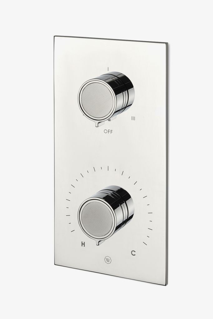 BTH55C Встроенная термостатическая и трехходовая переключающая трима серии Bond Union с ручками с гильошированными звеньями Waterworks