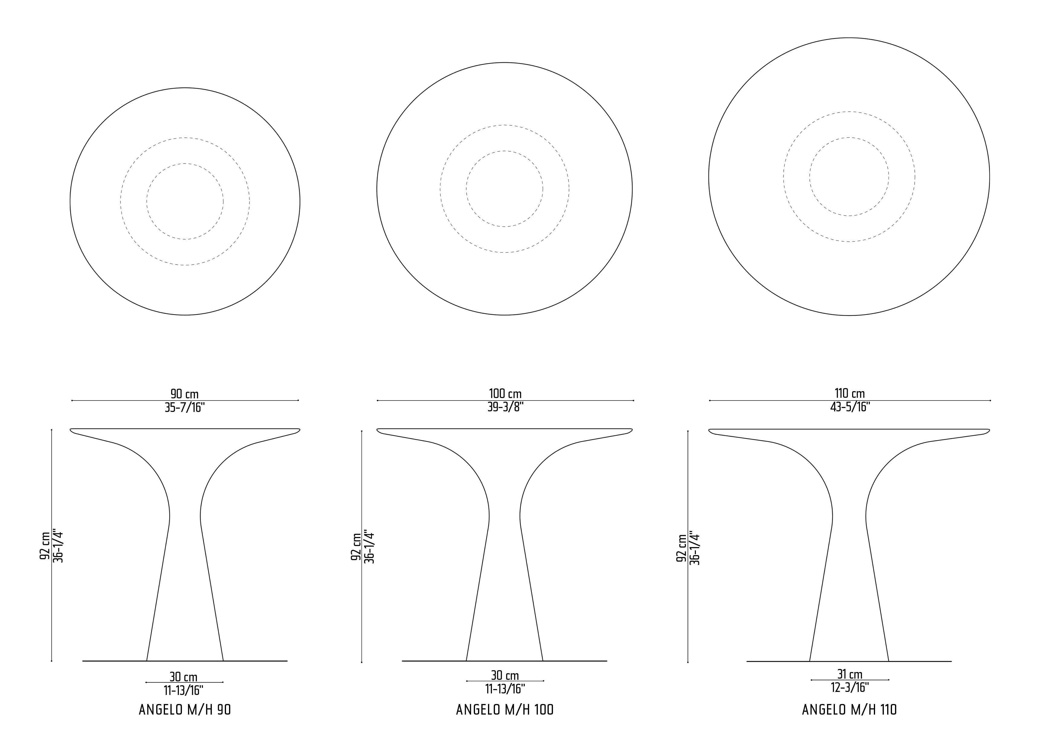 Высокий круглый стол из натурального камня Alinea Design Objects Angelo M ARCH-00140236 - Вид №4