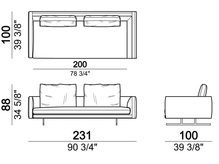 Тканевый диван с полуостровом Arketipo MOSS ARCH-00121787 - Вид №6