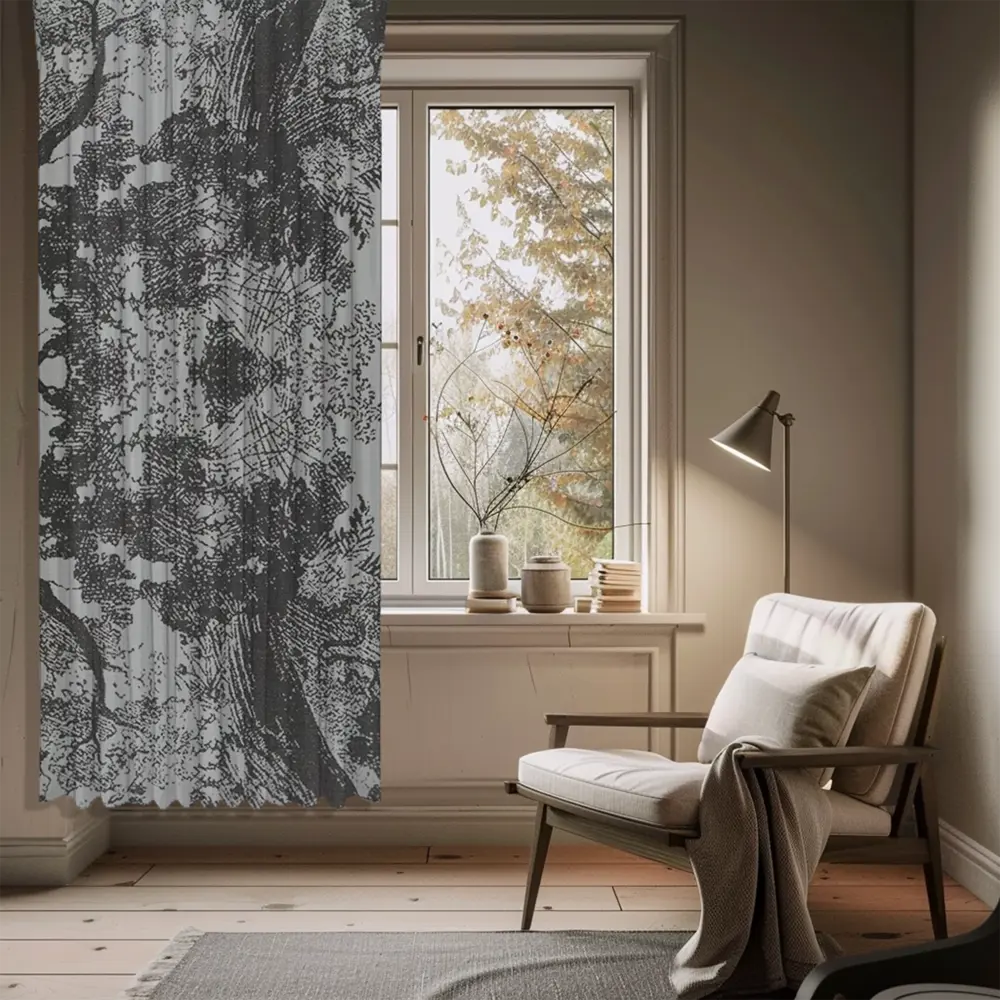 Штора WITERRA с рисунком животных 200×280 см бежево-серый 89427501 STLM-1563410