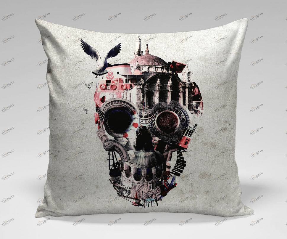 Подушка Istanbul by Ali Gulec ICON DESIGNE РИСУНОК, ЛИЦА 119872 Белый 