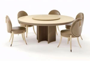 Turri Круглый мраморный стол с ленивой сьюзан по контракту Noir