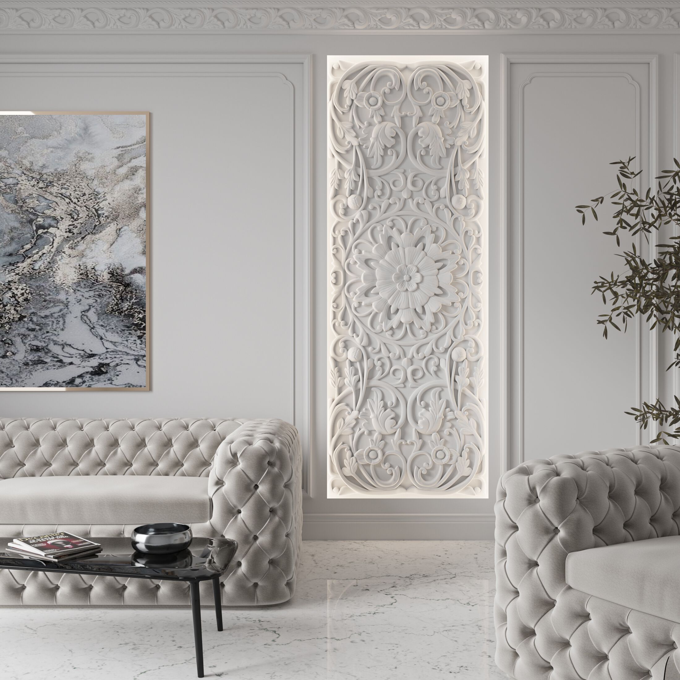 Трехмерная декоративная гипсовая панель WallDeco ARISTOCRACY ARCH-00035645 - Вид №1