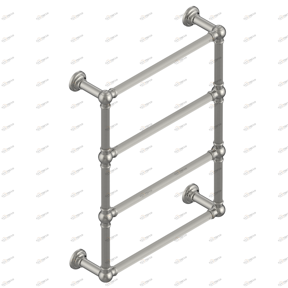 B6A-TWF4E Полотенцесушитель Традиционный каннелированный, 4 перекладины, 625 мм x 825 мм, электрический Thg-paris Sèche-serviettes Traditionnel Матовый никель B6A-TWF4E CAT.C
