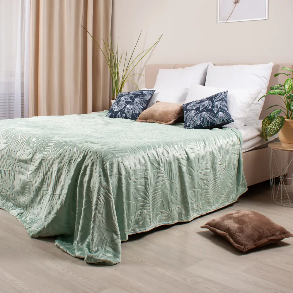 Плед Savane 200x220 см микрофибра цвет зеленый 89390303 STLM-2102455 Ardenza
