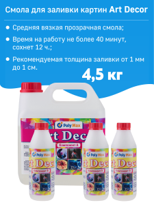 90352931 Эпоксидная смола для заливки картин и подстаканников Art Decor 4.5 кг STLM-0197099 Santreyd