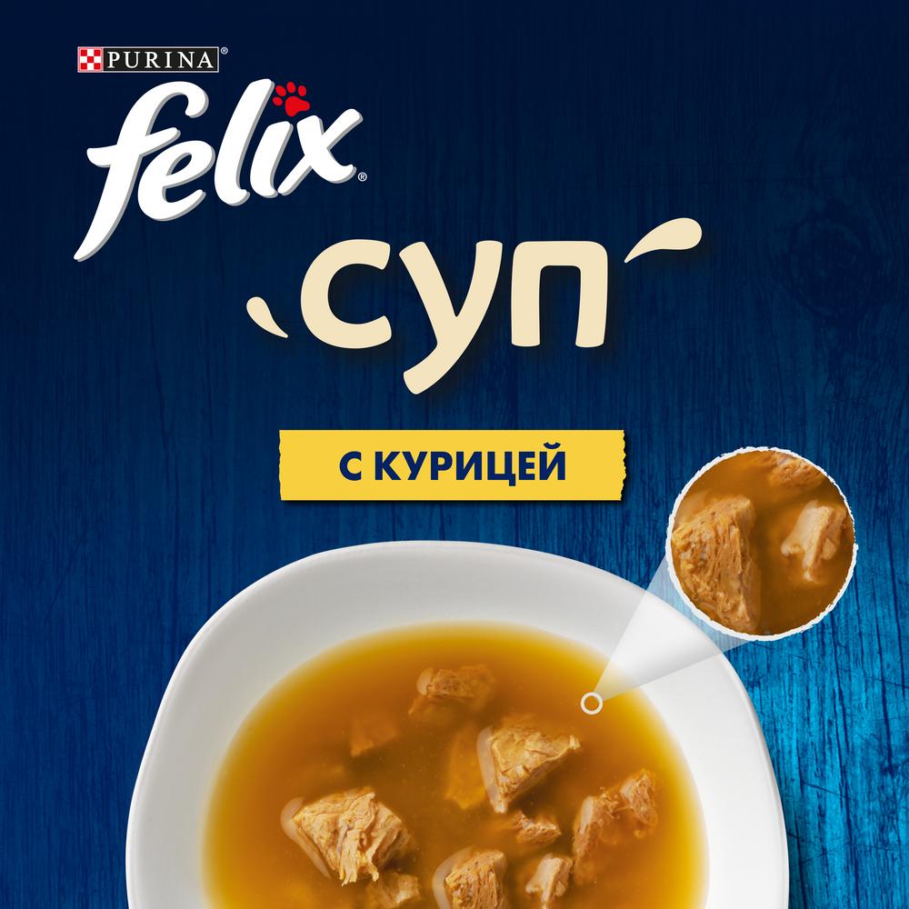 ПР0048794 Корм для кошек Суп с курицей, пауч 48 г FELIX  - Вид №4