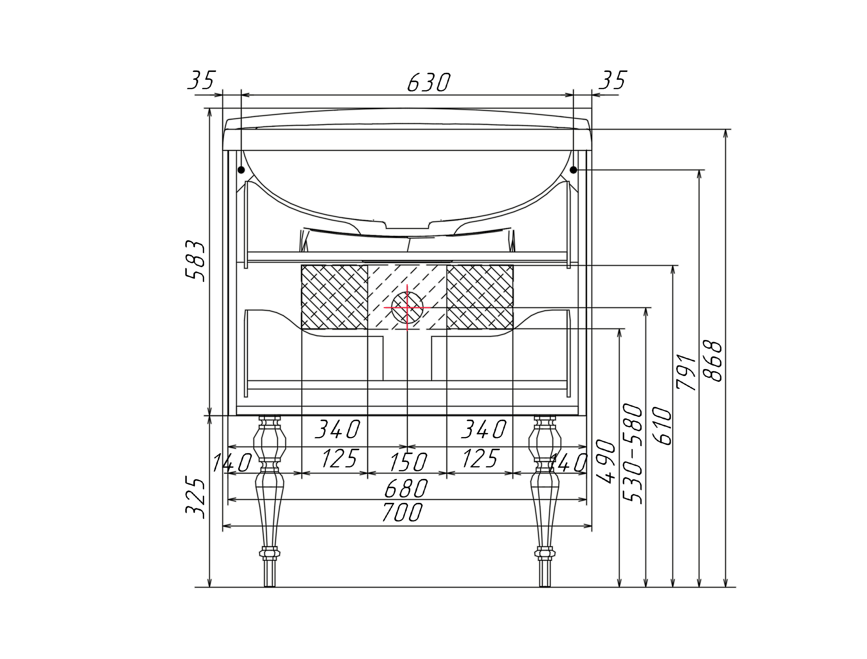 У40392 Тумба с раковиной Pearl 70, 2я, White 1 Marka Pearl - Вид №5