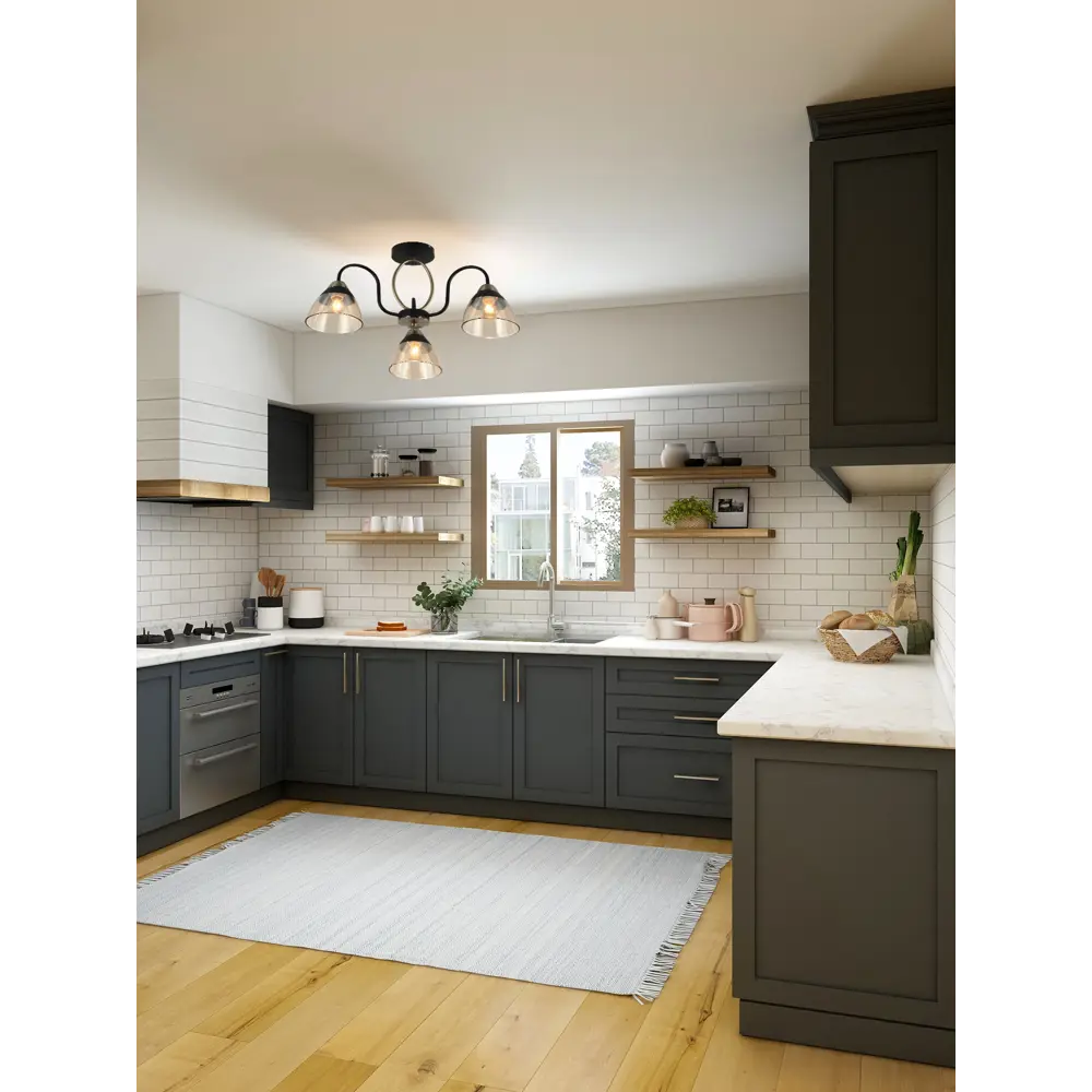 Люстра потолочная JLIGHT FIONA 3 лампы 18 м², цвет черный/бронза 84534217 STLM-2000844  - Вид №10