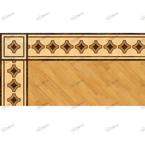 Художественный паркет Da Vinci Паркетный Бордюр 26-137 Орех Европейский (Грецкий) Селект (Гладкая) 1000х200 мм 26011137