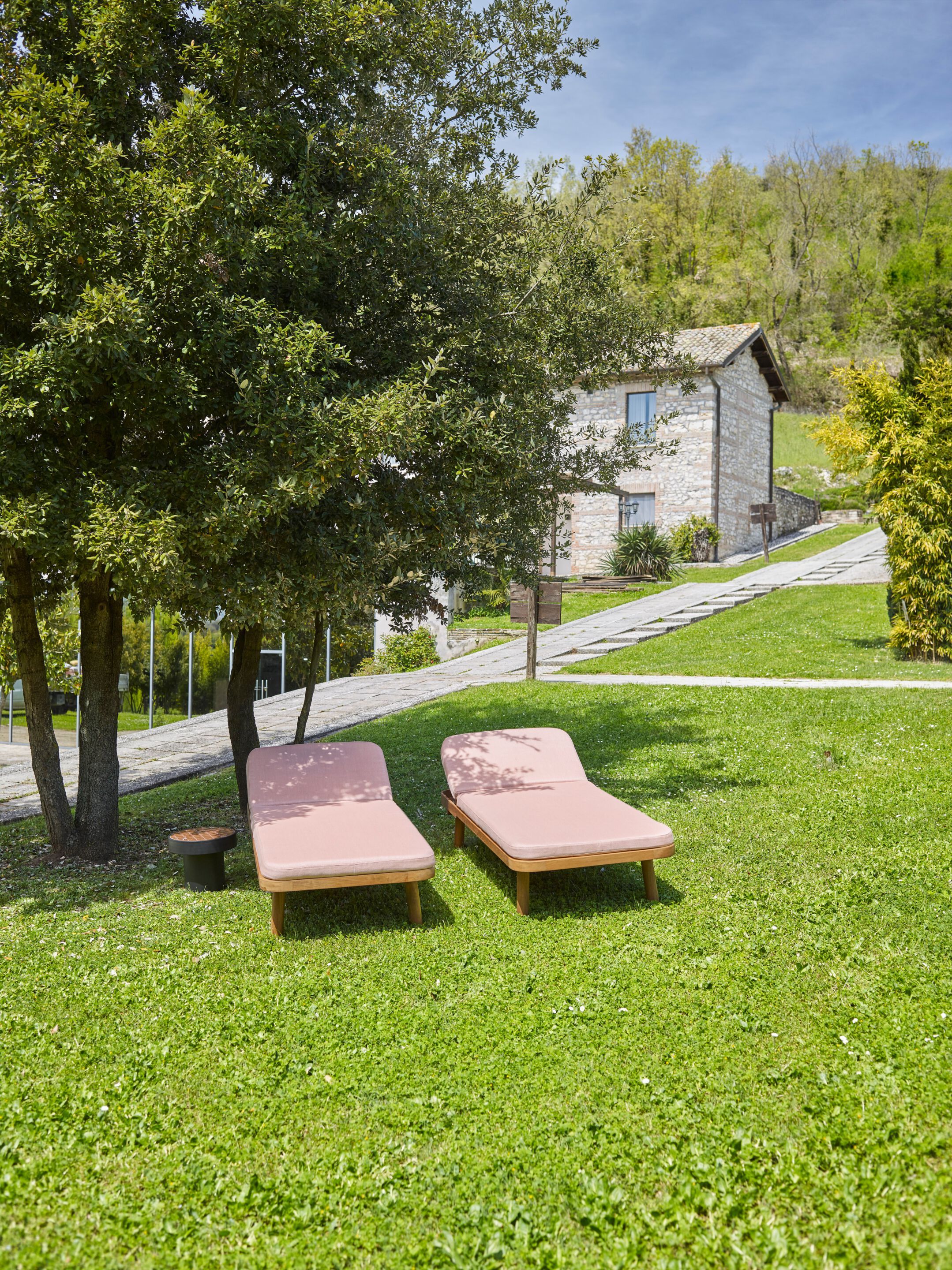 Шезлонг с откидной спинкой из Sunbrella® и тика YAAZ Uz ARCH-00048312 - Вид №2