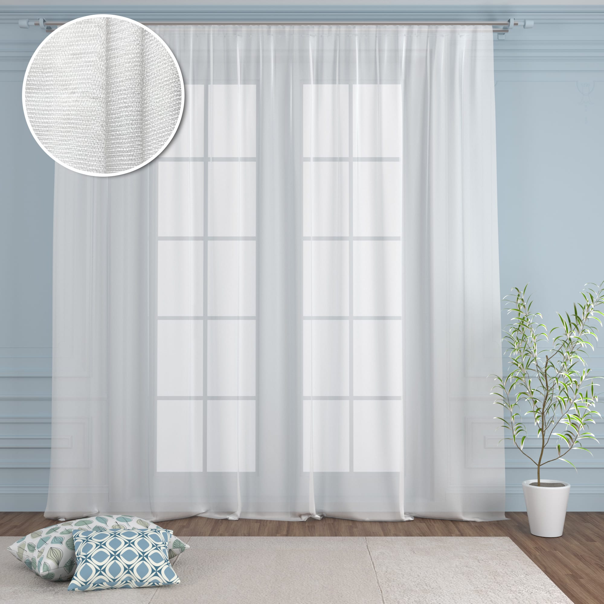 82699513 Тюль на ленте «Леония» 300x260 см цвет белый Santreyd  - Вид №4