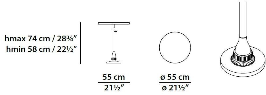 BAXTER Круглый журнальный столик с регулируемой высотой sun-id-1362565 - Вид №5