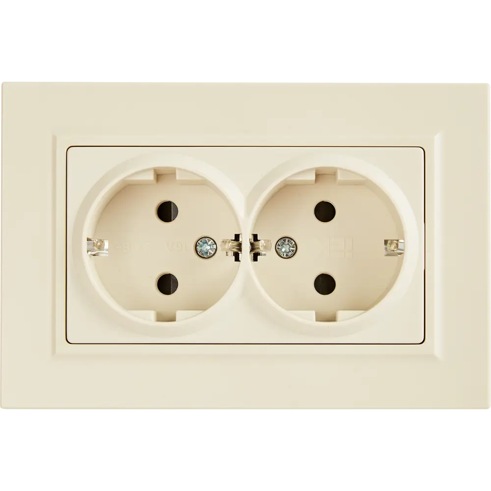 Розетка двойная IEK Brite с защитными шторками и заземлением 87761501 STLM-1109602