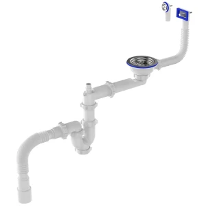 Сифон EQUATION для двойной мойки с переливом и защитой от запахов 89209833