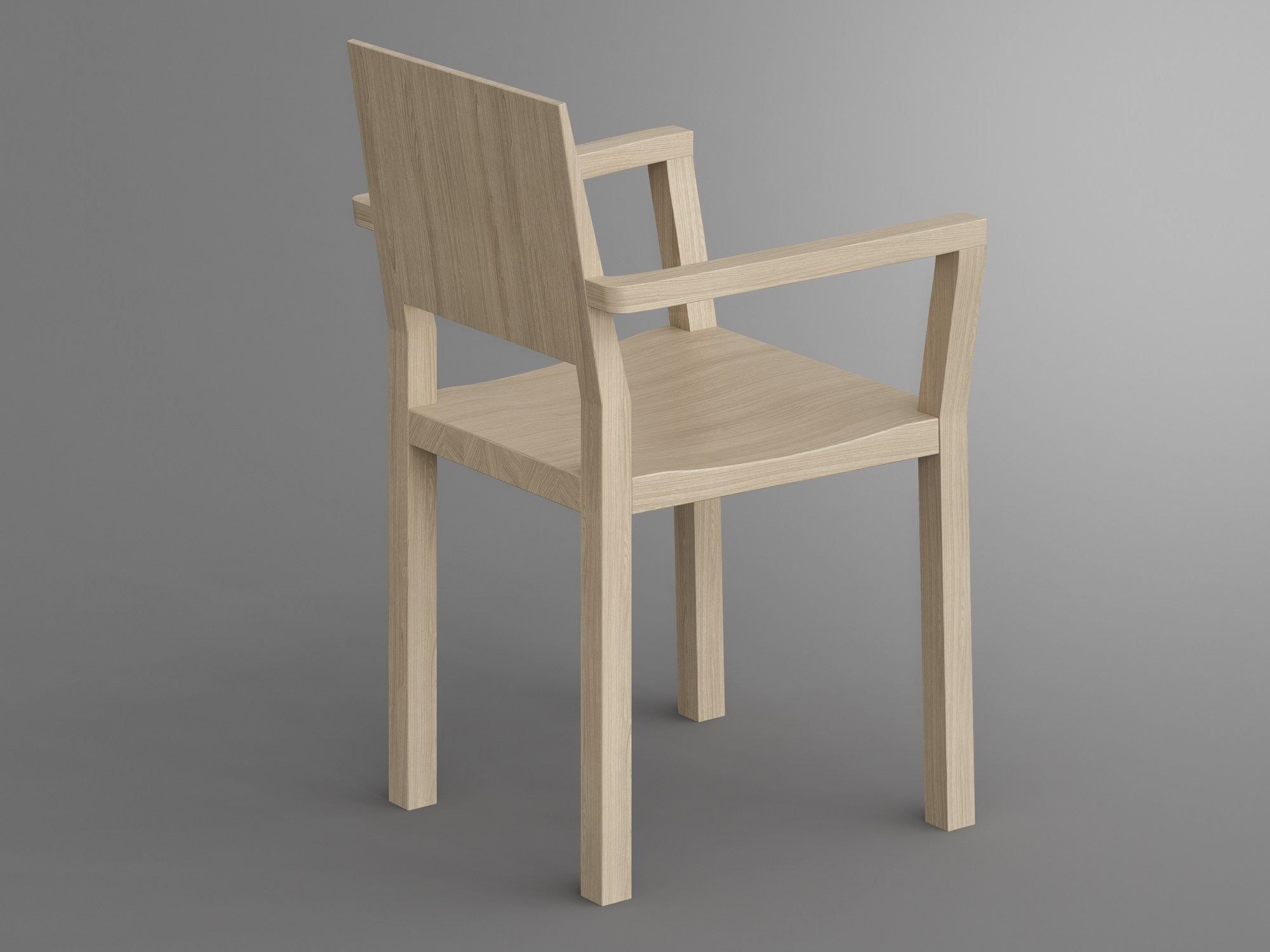 Стул из массива дерева с подлокотниками Vitamin Design ARCH-00027819 - Вид №1