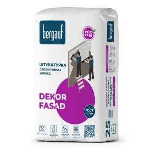Декоративная штукатурка Bergauf Dekor Fasad Короед под покраску 2.5 мм 25 кг