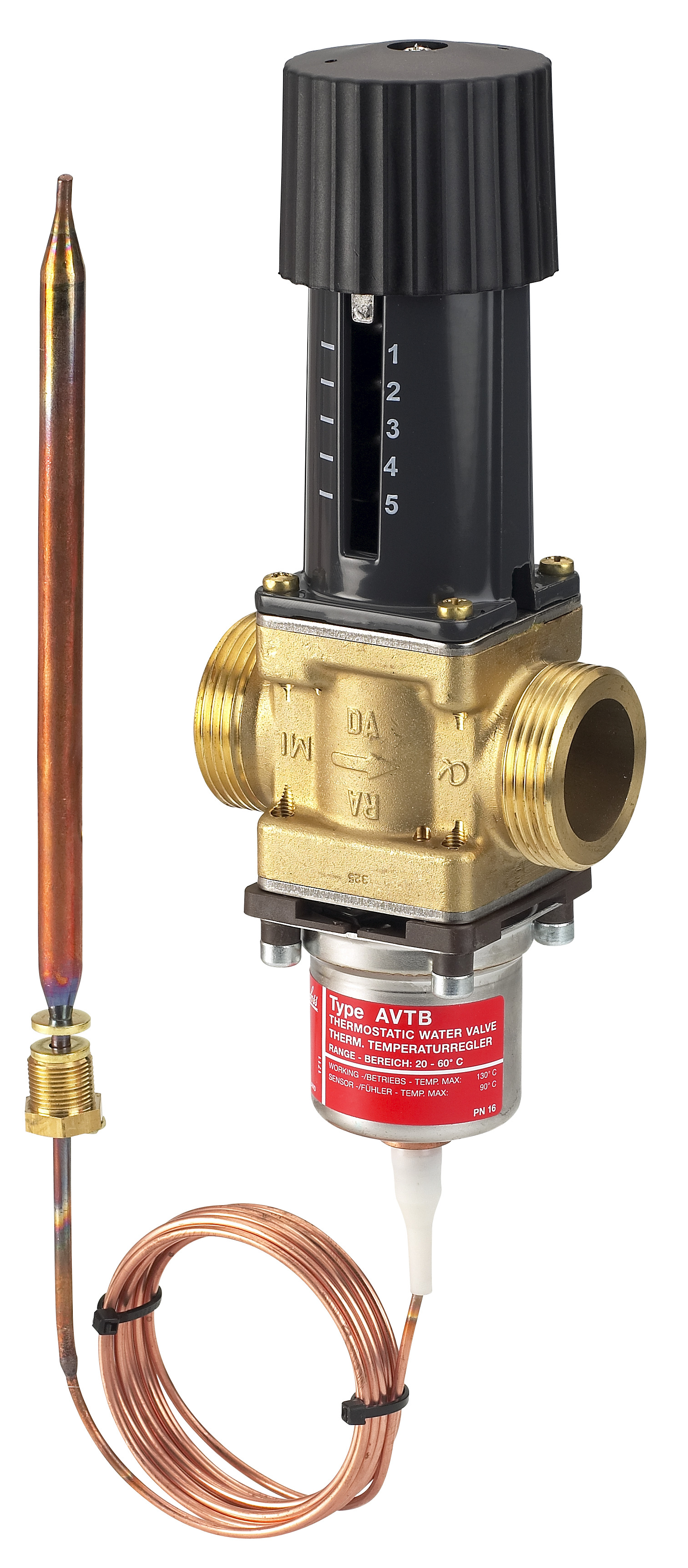 Danfoss Регулятор температуры AVTB AVTB PN16 20/3,4/30-100/2,3M/н.р. 003N5142  - Вид №1