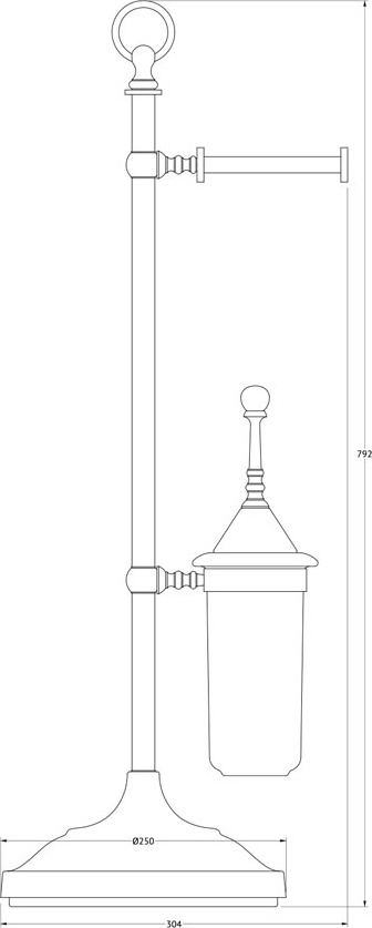 STI 333 Стойка с 2-мя аксессуарами для туалета 80 cm 3SC STILMAR MATTE GOLD Treesseci 3SC - Вид №1