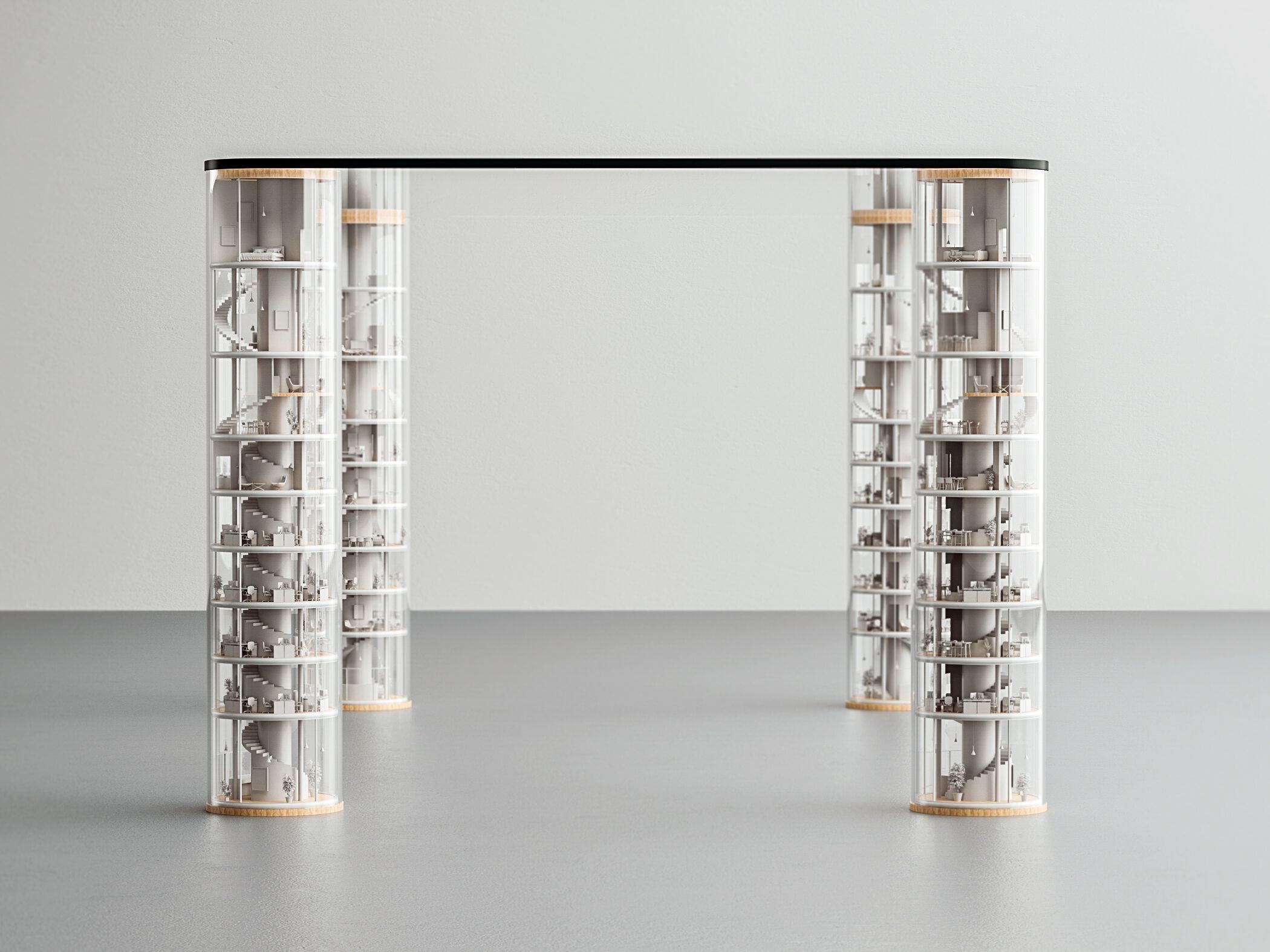 Прямоугольный стеклянный обеденный стол LO Contemporary TOKYO SKY ARCH-00089695