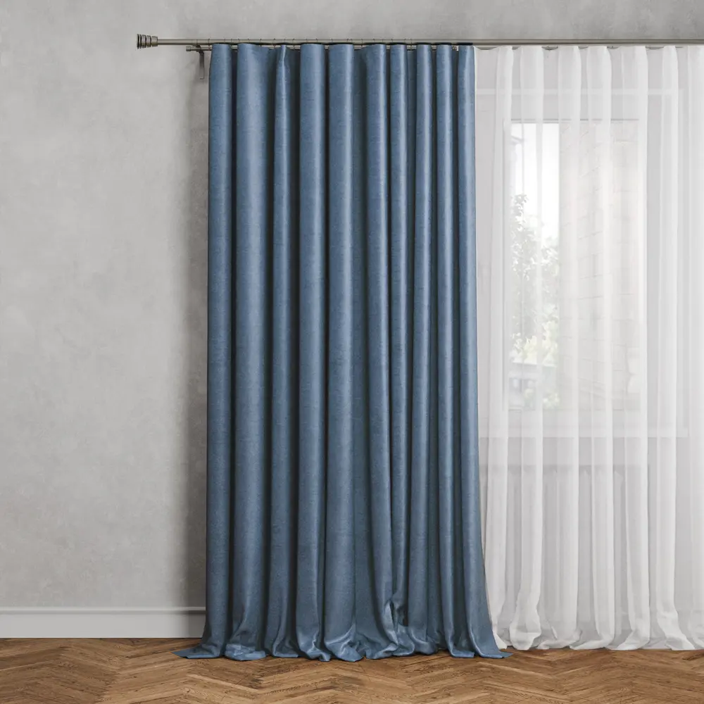 Штора на ленте Soft 160x280 см цвет синий MIAMOZA STLM-2043562