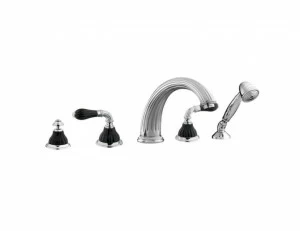 233516.N000.30 Набор для ванны 5 отверстий из черного фарфора Античная латунь