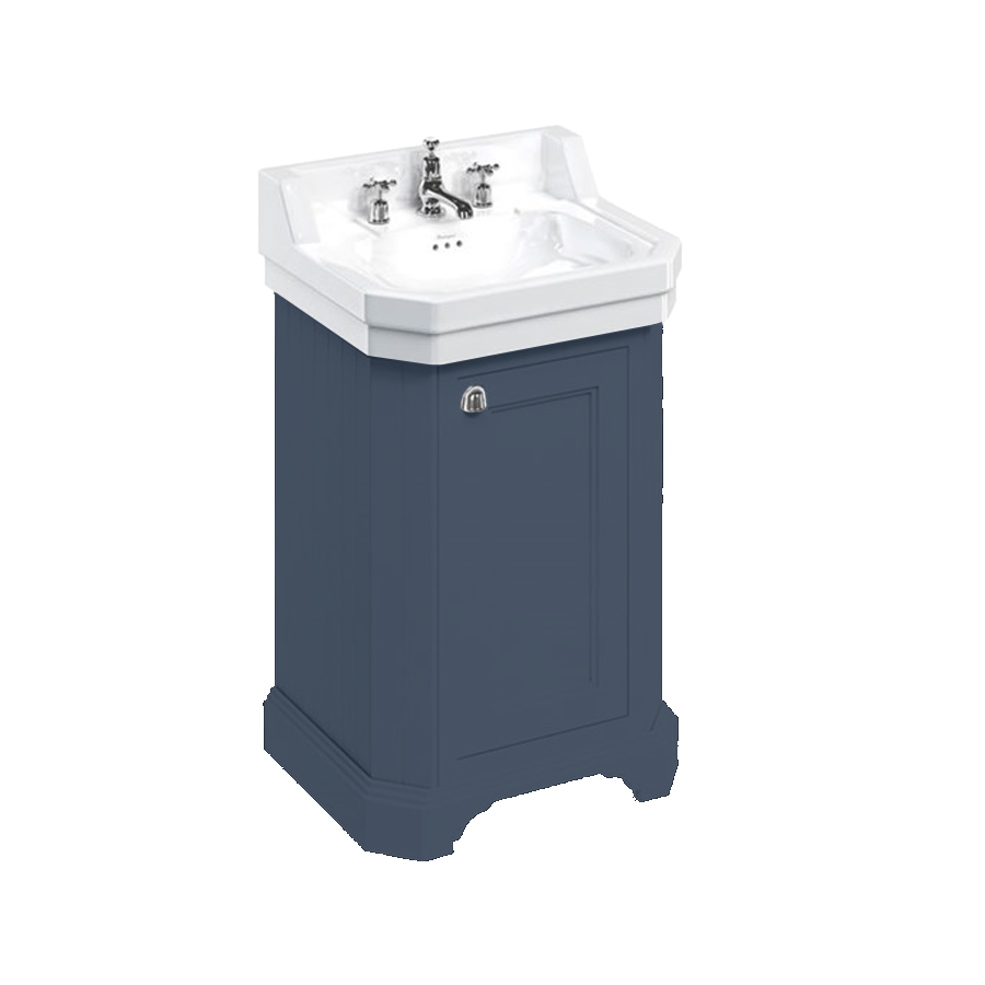 Burlington Эдвардианский 560-миллиметровый умывальник для раковины и отдельно стоящая прямоугольная гардеробная Темно-оливковый FC12OB4  - Вид №4