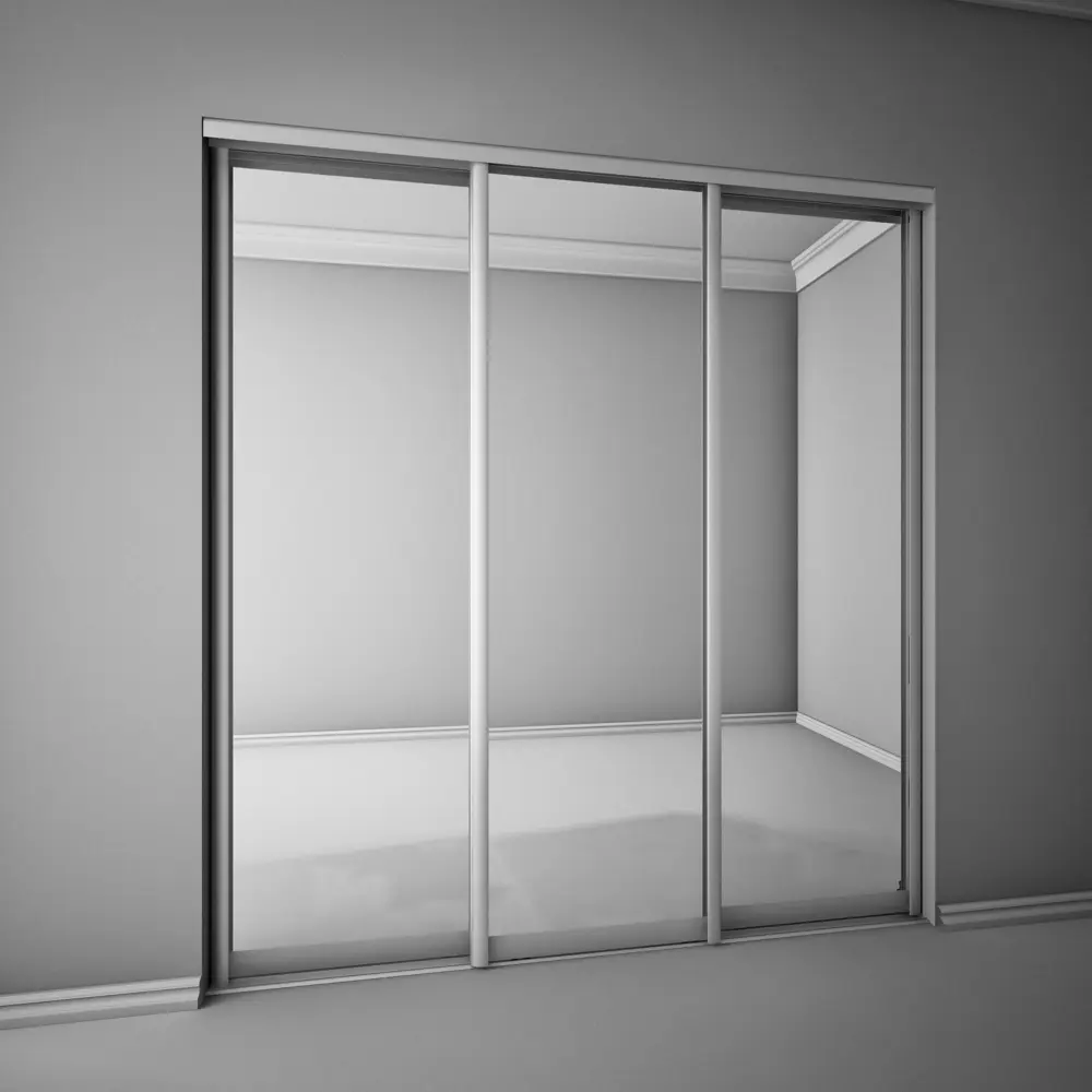 Дверь-купе KONSENSA 255.5x90.4 см с зеркалом профиль матовое серебро STLM-2185799 - Вид №8