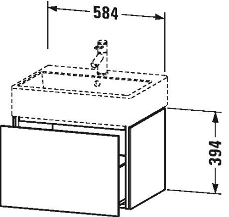 LC617504747 Тумбочка подвесная L-Cube #LC6175 584 x 459 мм Каменно-синий глянцевый лак Duravit - Вид №1