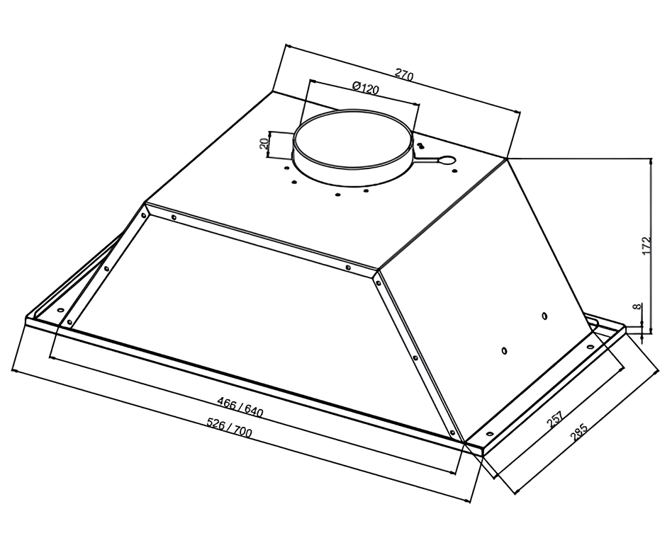 9021354 Вытяжка полновстраиваемая NORDFROST FB 9060 B черный STDN-0007136 - Вид №8