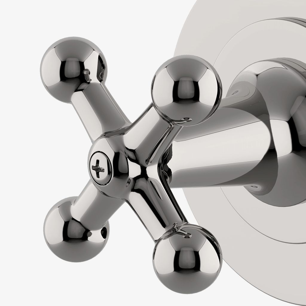 DS2P01 Облицовка двухходового клапана балансировки давления Dash с римскими цифрами и металлической поперечной ручкой Waterworks - Вид №1