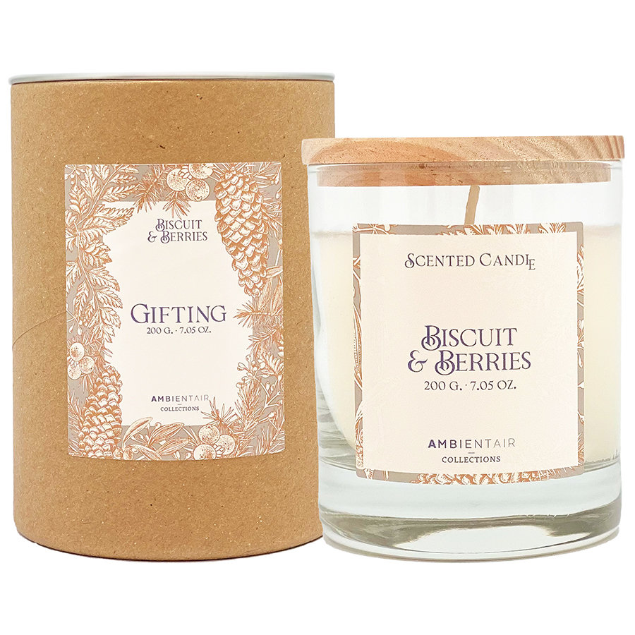 VV401GTTO Свеча ароматическая gifting, Печенье и ягоды, 40 ч Ambientair 