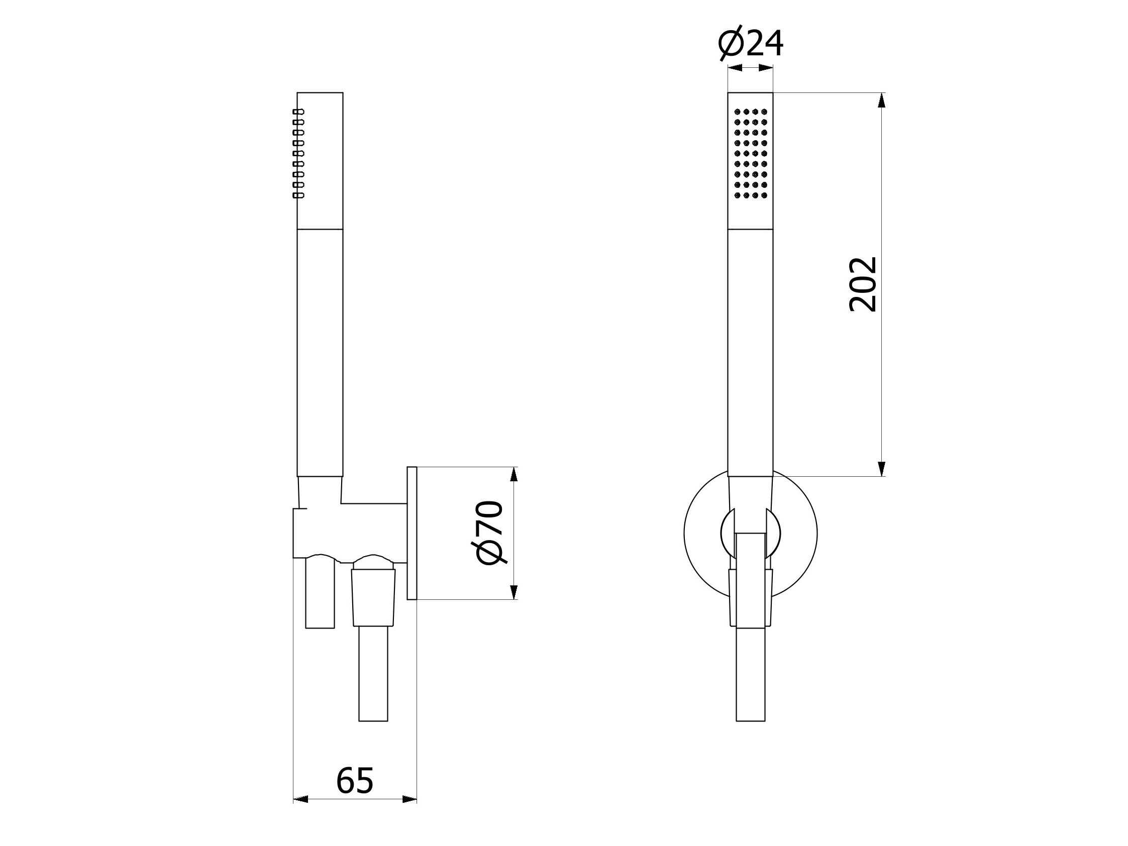 Настенный ручной душ с держателем IB Shower &amp ARCH-00116133 - Вид №2