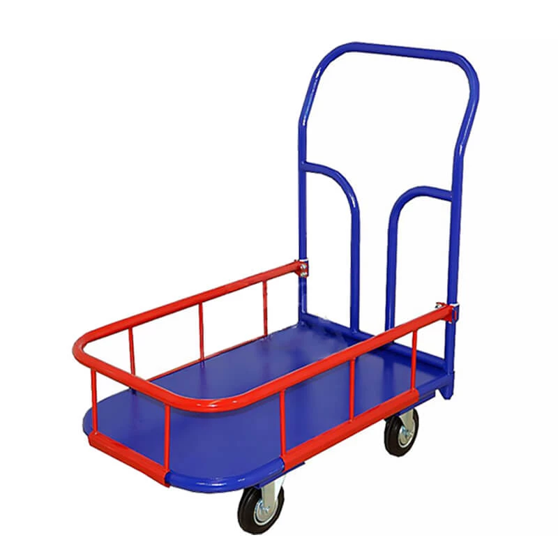 Тележка платформенная с бортиком 150 мм ТПБ 2 (г/п 300 кг, 900x600 мм, колеса черная резина 125 мм) Верстакофф 65-0651