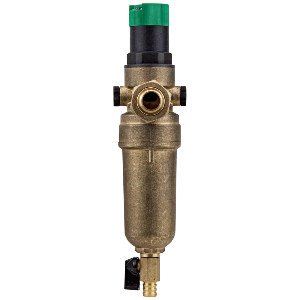 Промывной фильтр для ГВС Посейдон 1/2" НР 100 мкм с редуктором давления латунь 13620 STLM-2206283 - Вид №1