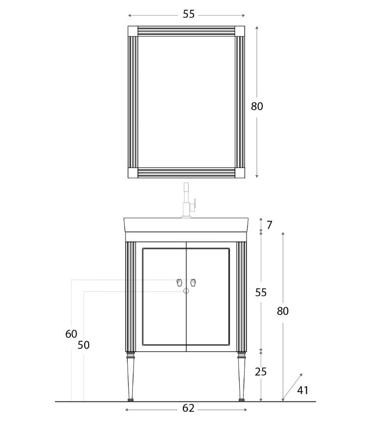 Напольный умывальник с дверцами Gaia Mobili Contemporary ARCH-00041221 - Вид №2