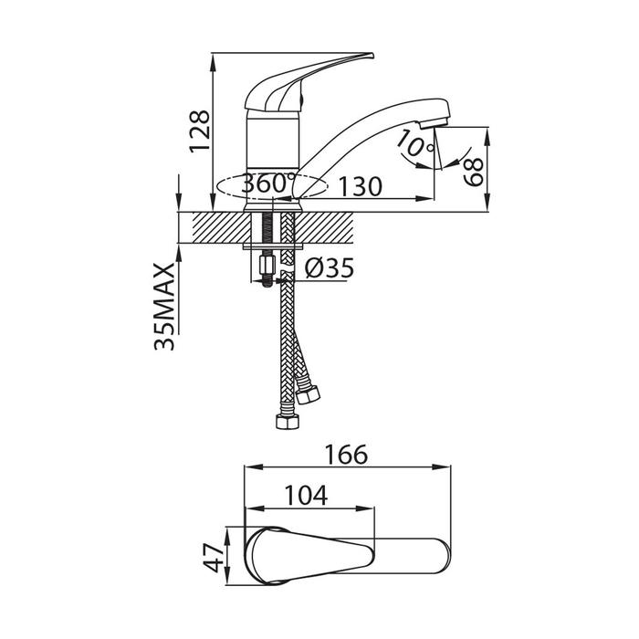 DAVSBR0M01 Milardo Davis Смеситель для умывальника с поворотным изливом Davis Россия  - Вид №6