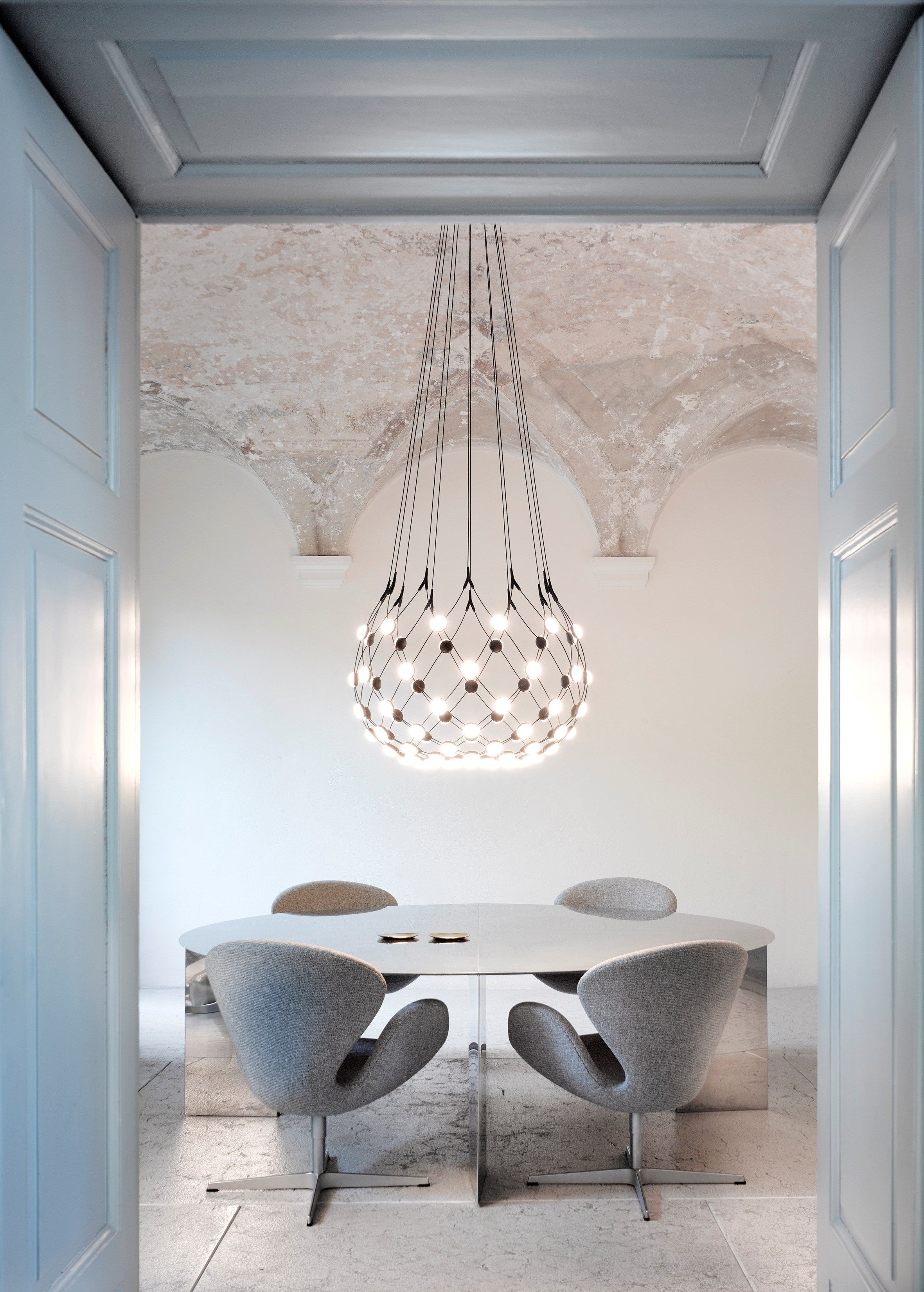 Светодиодный подвесной светильник из поликарбоната и стали LUCEPLAN сетка ARCH-00133003 - Вид №2