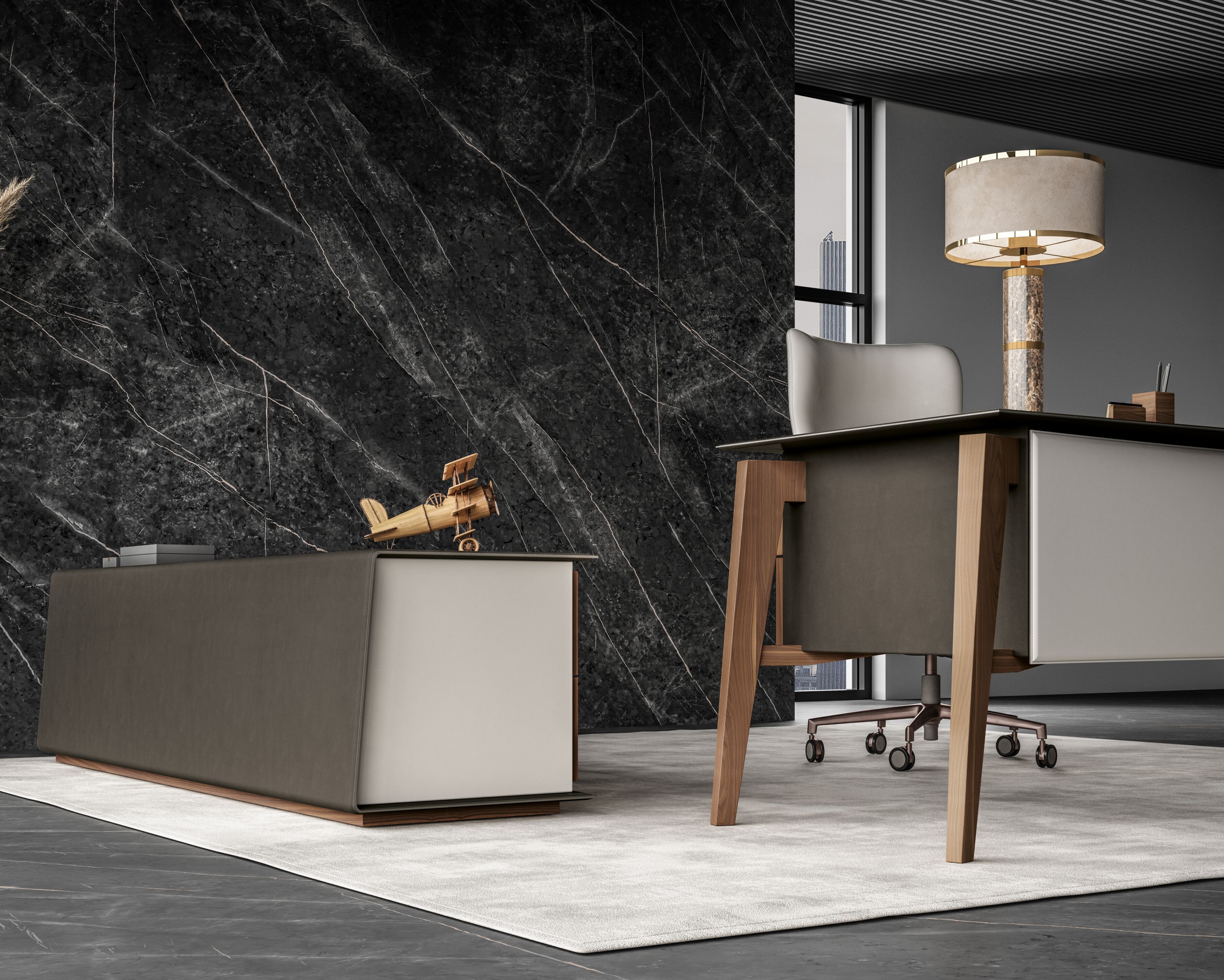 Деревянный комод с кожаной обивкой Casa Covre Naviglio ARCH-00061676 - Вид №2