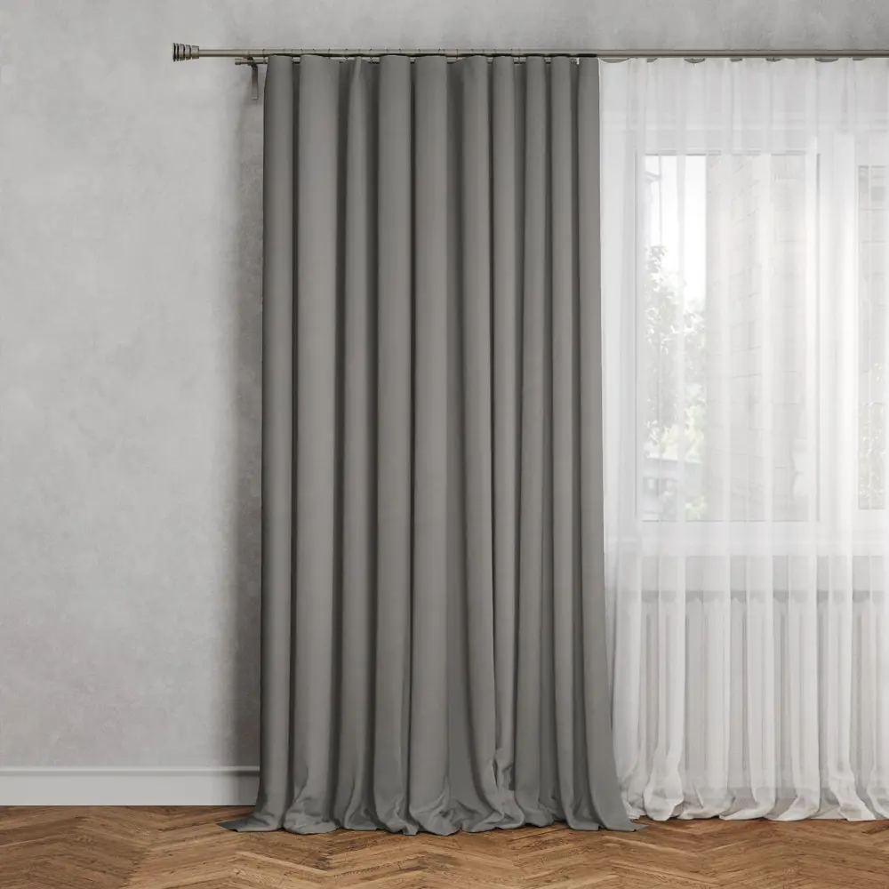 Штора Inspire Pharell Fossil 3 - затемняющая гардина с крепежной лентой 140×280 см 85179746